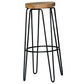 LESTER TEAK TIMBER & IRON BAR STOOL- BLACK - MyChocolateWood