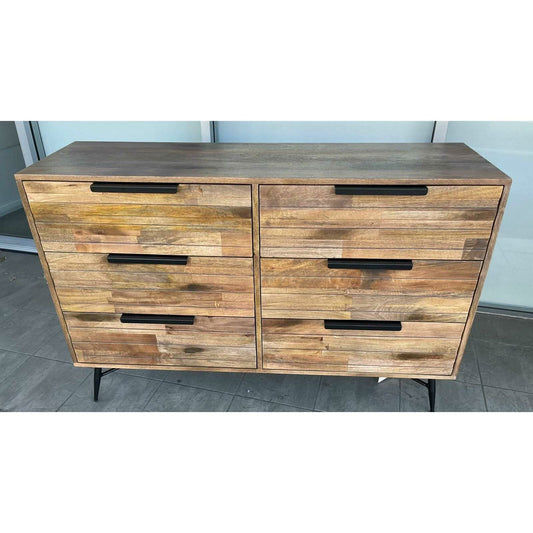 Lexington 6-drawer dresser in burnt brown by MyChocolateWood, featuring a sturdy wooden design with sleek drawer handles.