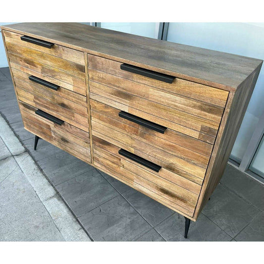 LEXINGTON 6 DRAWER DRESSER IN BURNT BROWN - FLOOR STOCK CLEARANCE - MyChocolateWood