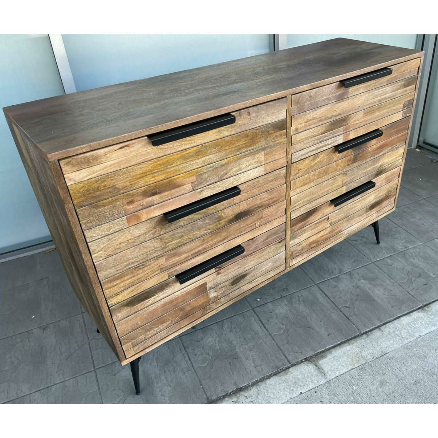 LEXINGTON 6 DRAWER DRESSER IN BURNT BROWN - FLOOR STOCK CLEARANCE - MyChocolateWood