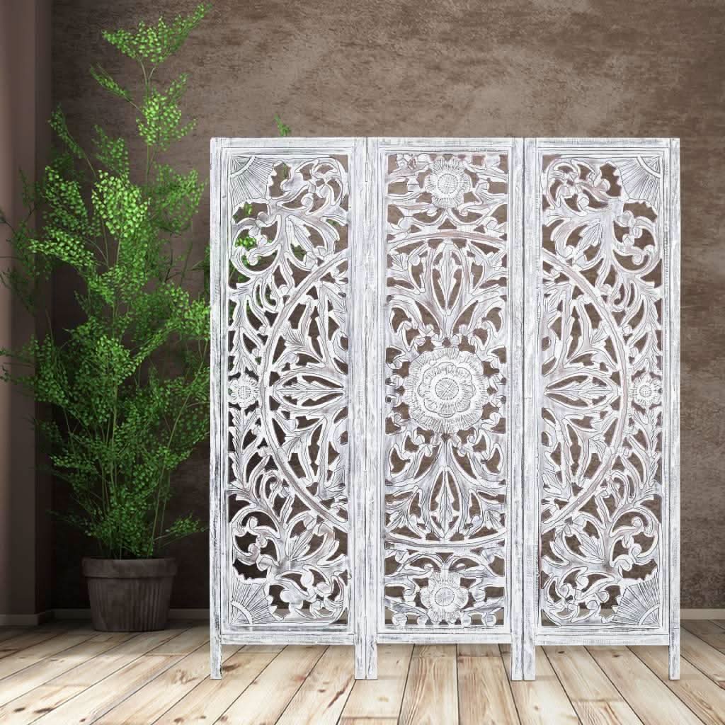 LIBORNO SCREEN 150 X 2.4 X 180CM IN ANTIQUE WHITE - MyChocolateWood