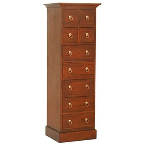 LIMA TASMANIA MAHOGANY TIMBER CHEST 9 DRAWER CD/LINGERIE CHEST LIGHT PECAN - MyChocolateWood