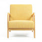 LINDEN ARMCHAIR IN YELLOW POLYESTER LINEN FABRIC  - MyChocolateWood