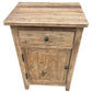 LINDI RECYCLED ELM RUSTIC COUNTRY STYLE BEDSIDE TABLE WITH 1 DOOR & 1 DRAWER - MyChocolateWood