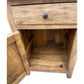 LINDI RECYCLED ELM RUSTIC COUNTRY STYLE BEDSIDE TABLE WITH 1 DOOR & 1 DRAWER - MyChocolateWood