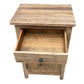 LINDI RECYCLED ELM RUSTIC COUNTRY STYLE BEDSIDE TABLE WITH 1 DOOR & 1 DRAWER - MyChocolateWood