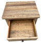 LINDI RECYCLED ELM RUSTIC COUNTRY STYLE BEDSIDE TABLE WITH 1 DOOR & 1 DRAWER - MyChocolateWood