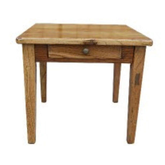 LINDI RECYCLED ELM RUSTIC COUNTRY STYLE LAMP TABLE/SIDE TABLE 1 DRAWER - HONEY