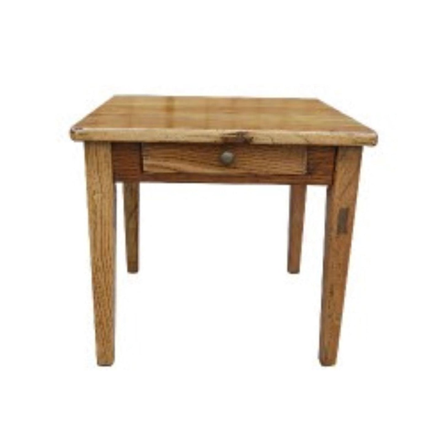 LINDI RECYCLED ELM RUSTIC COUNTRY STYLE LAMP TABLE/SIDE TABLE 1 DRAWER - HONEY - MyChocolateWood