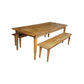 LINDI RUSTIC COUNTRY RECYCLED ELM 3 PIECE BENCH DINING SET 150 CM IN HONEY - MyChocolateWood