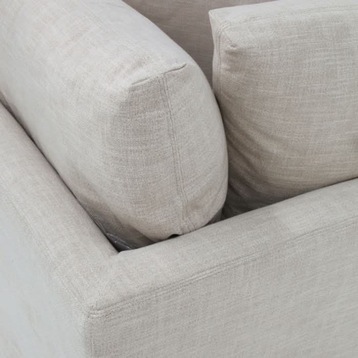 LIVINGSTON FABRIC  ARMLESS LOUNGE CHAIR  'LEMAY' KHAKI COLOUR - MyChocolateWood