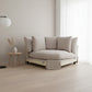 LIVINGSTON FABRIC HEXAGONAL WEDGE/ LOUNGE SOFA/ARMLESS LOUNGE CHAIR  'LEMAY' COLOUR - MyChocolateWood