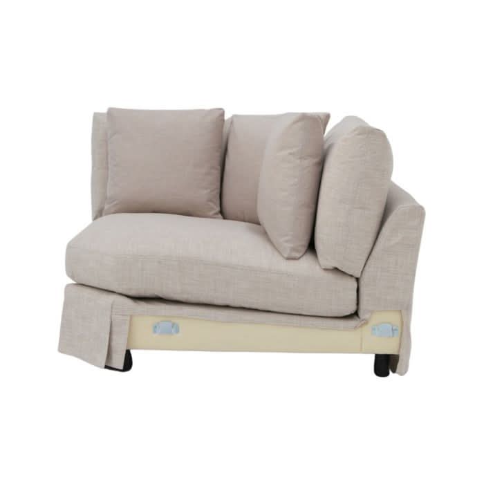 LIVINGSTON FABRIC HEXAGONAL WEDGE/ LOUNGE SOFA/ARMLESS LOUNGE CHAIR  'LEMAY' COLOUR - MyChocolateWood