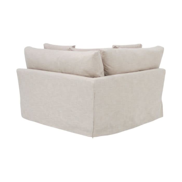 LIVINGSTON FABRIC HEXAGONAL WEDGE/ LOUNGE SOFA/ARMLESS LOUNGE CHAIR  'LEMAY' COLOUR - MyChocolateWood