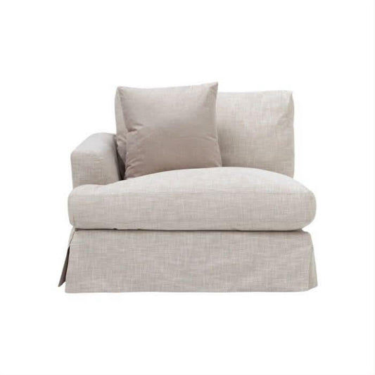 LIVINGSTON LAF FABRIC LOUNGE CHAIR 'LEMAY' KHAKI COLOUR - MyChocolateWood