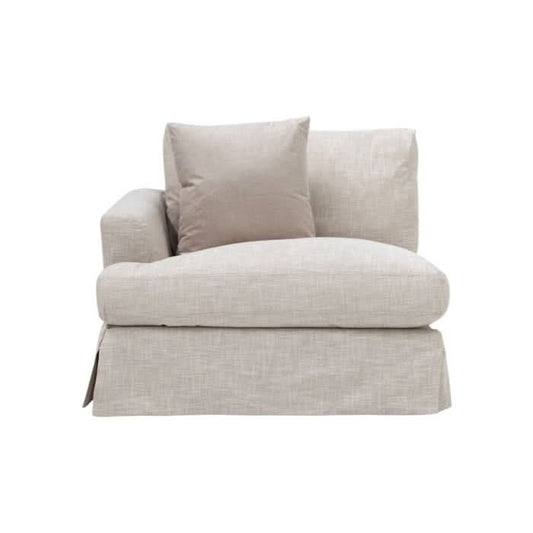 LIVINGSTON LAF FABRIC LOUNGE CHAIR  'LEMAY' KHAKI COLOUR - MyChocolateWood