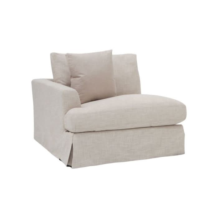 LIVINGSTON LAF FABRIC LOUNGE CHAIR  'LEMAY' KHAKI COLOUR - MyChocolateWood