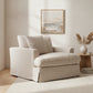LIVINGSTON LAF FABRIC LOUNGE CHAIR  'LEMAY' KHAKI COLOUR - MyChocolateWood