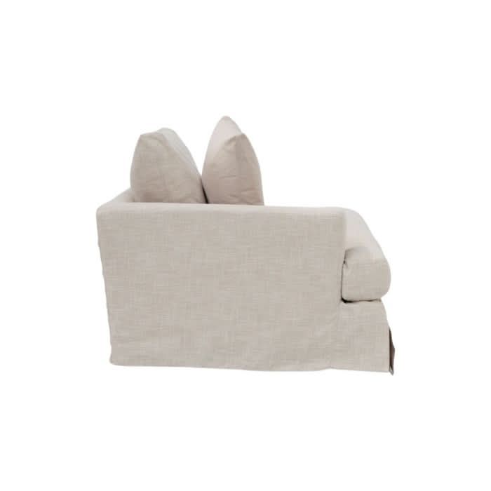 LIVINGSTON LAF FABRIC LOUNGE CHAIR  'LEMAY' KHAKI COLOUR - MyChocolateWood