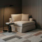 LIVINGSTON RAF FABRIC LOUNGE CHAIR  'LEMAY' KHAKI COLOUR - MyChocolateWood