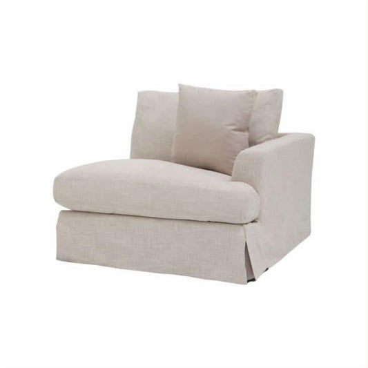 LIVINGSTON RAF FABRIC LOUNGE CHAIR 'LEMAY' KHAKI COLOUR - MyChocolateWood