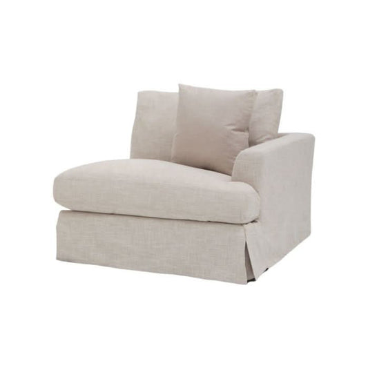 LIVINGSTON RAF FABRIC LOUNGE CHAIR  'LEMAY' KHAKI COLOUR - MyChocolateWood