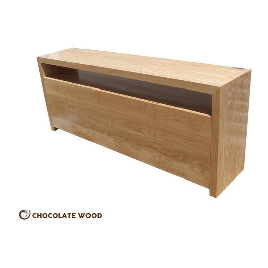 LOCHIA AMERICAN OAK BUFFET WITH 4 DOORS & 2 ADJUSTABLE SHELVES CUSTOM MADE TO ORDER