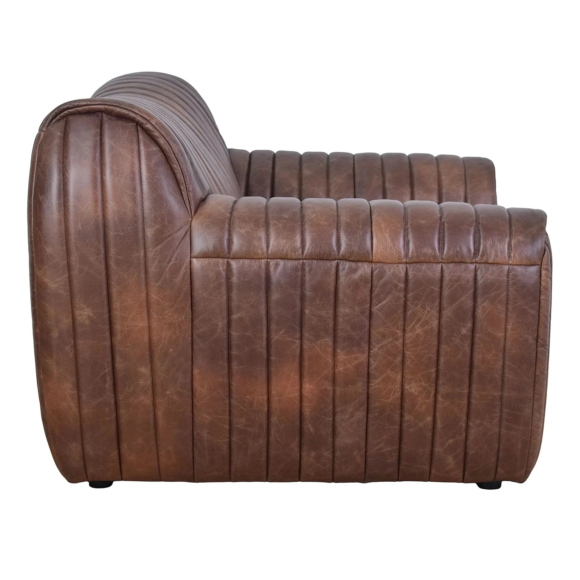 LOFT ARMCHAIR IN DISTRESSED BROWN LEATHER - MyChocolateWood