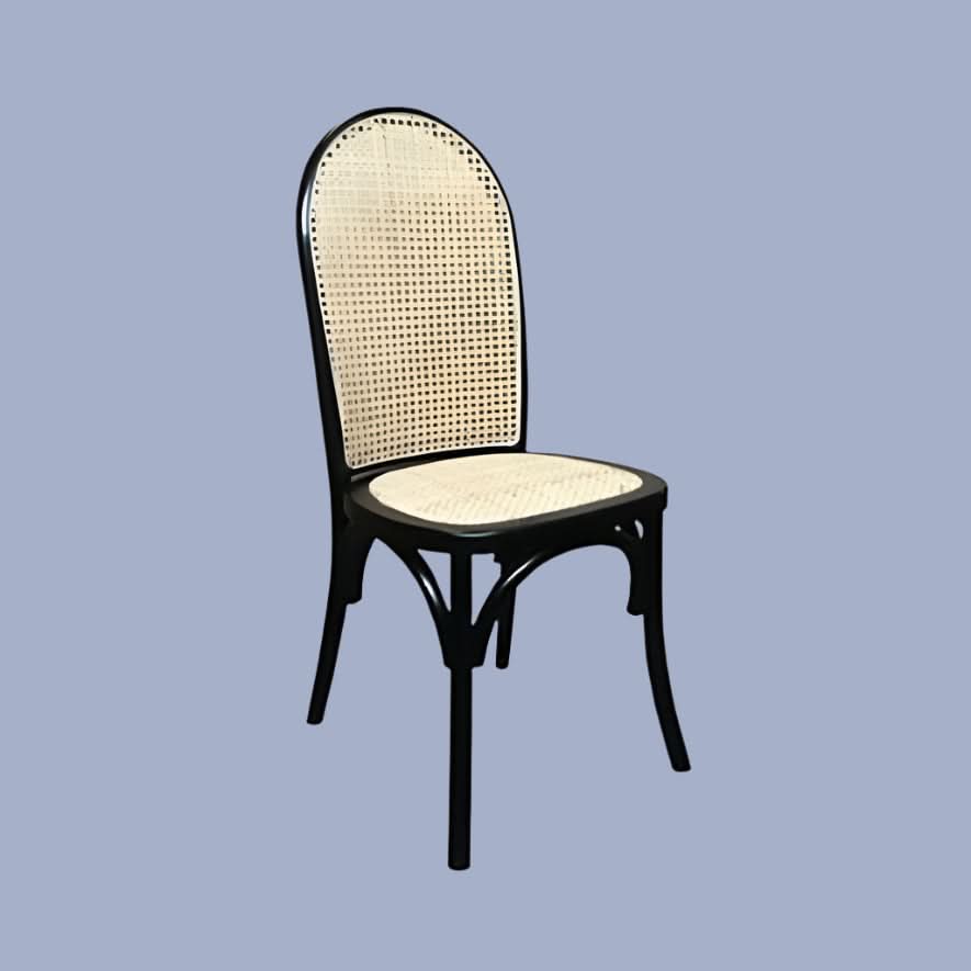 Loftus Solid Recycled Elm Dining Chair in Black - Chocolate Wood