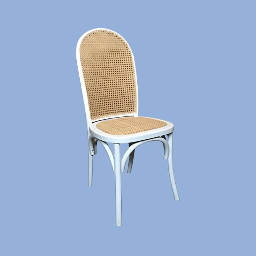 Loftus Solid Recycled Elm Dining Chair in White - Chocolate Wood