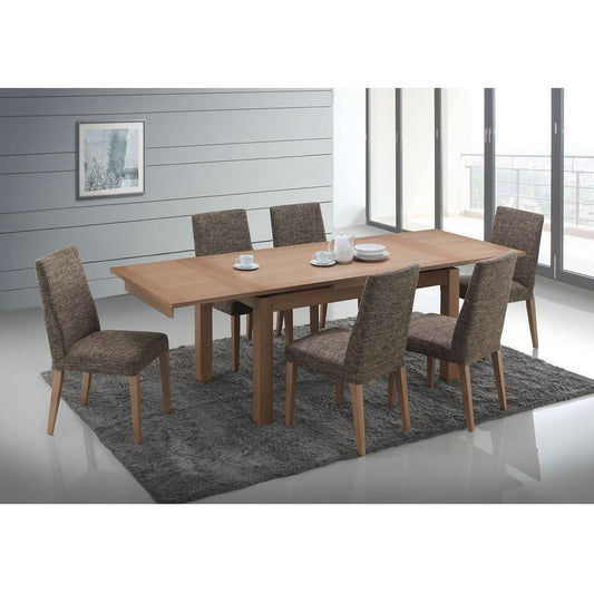 LONDON SOLID AMERICAN OAK DOUBLE Extension Dining Table + 6 FABRIC Chairs