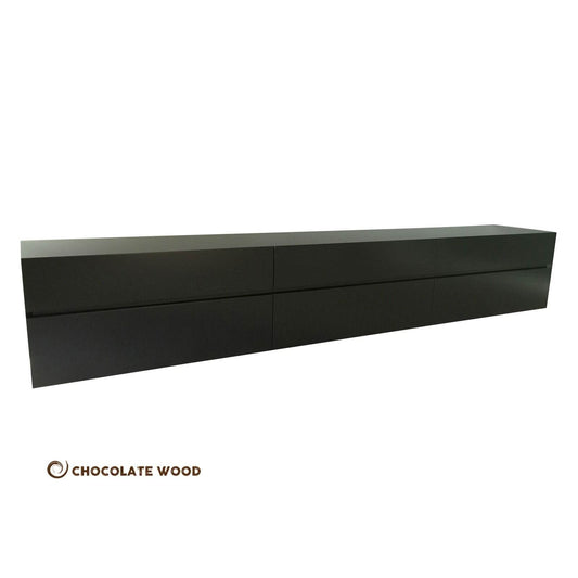 LONDON WALL MOUNTED TV/ENTERTAINMENT UNIT - IN BLACK POLYURETHANE - MyChocolateWood