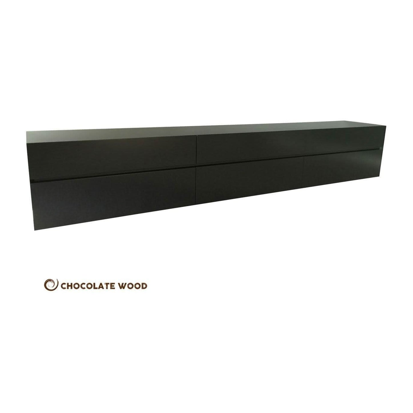 LONDON WALL MOUNTED TV/ENTERTAINMENT UNIT - IN BLACK POLYURETHANE