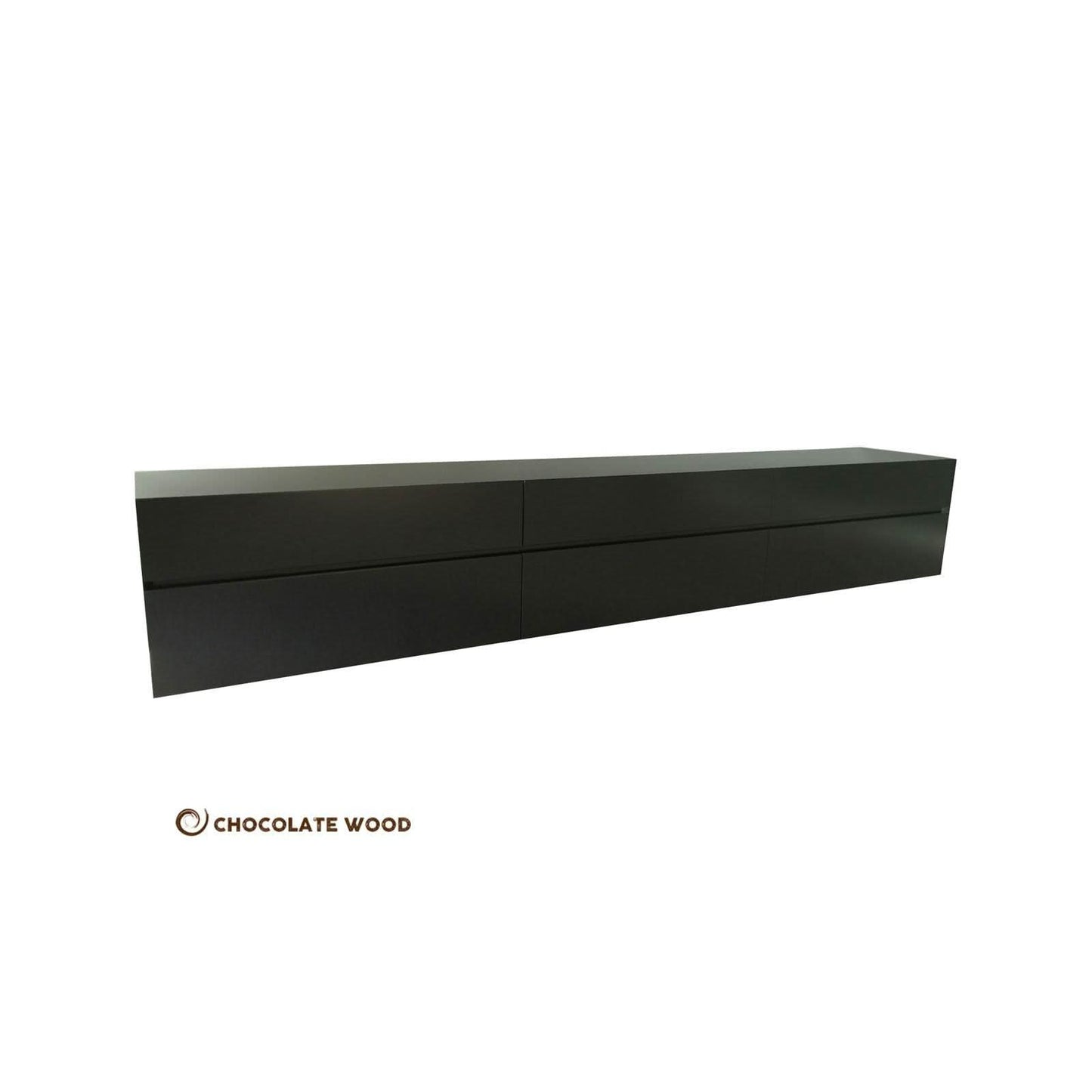 LONDON WALL MOUNTED TV/ENTERTAINMENT UNIT - IN BLACK POLYURETHANE - MyChocolateWood