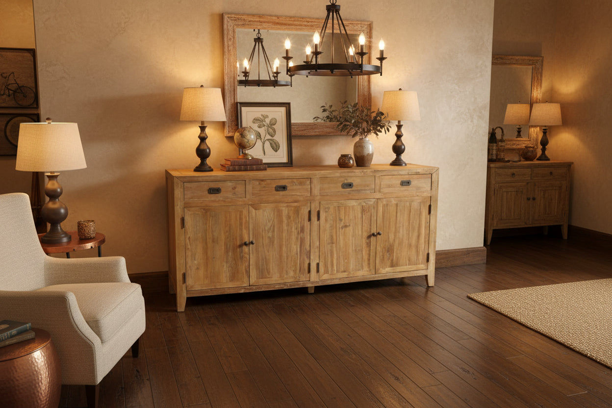 LORAN RECYCLED ELM RUSTIC BUFFET - NATURAL - MyChocolateWood