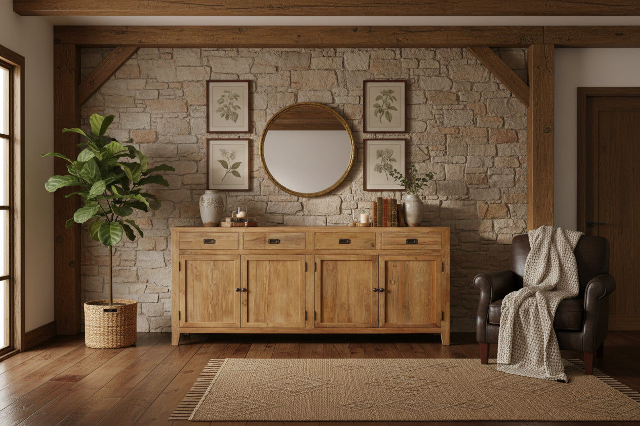 LORAN RECYCLED ELM RUSTIC BUFFET - NATURAL - MyChocolateWood