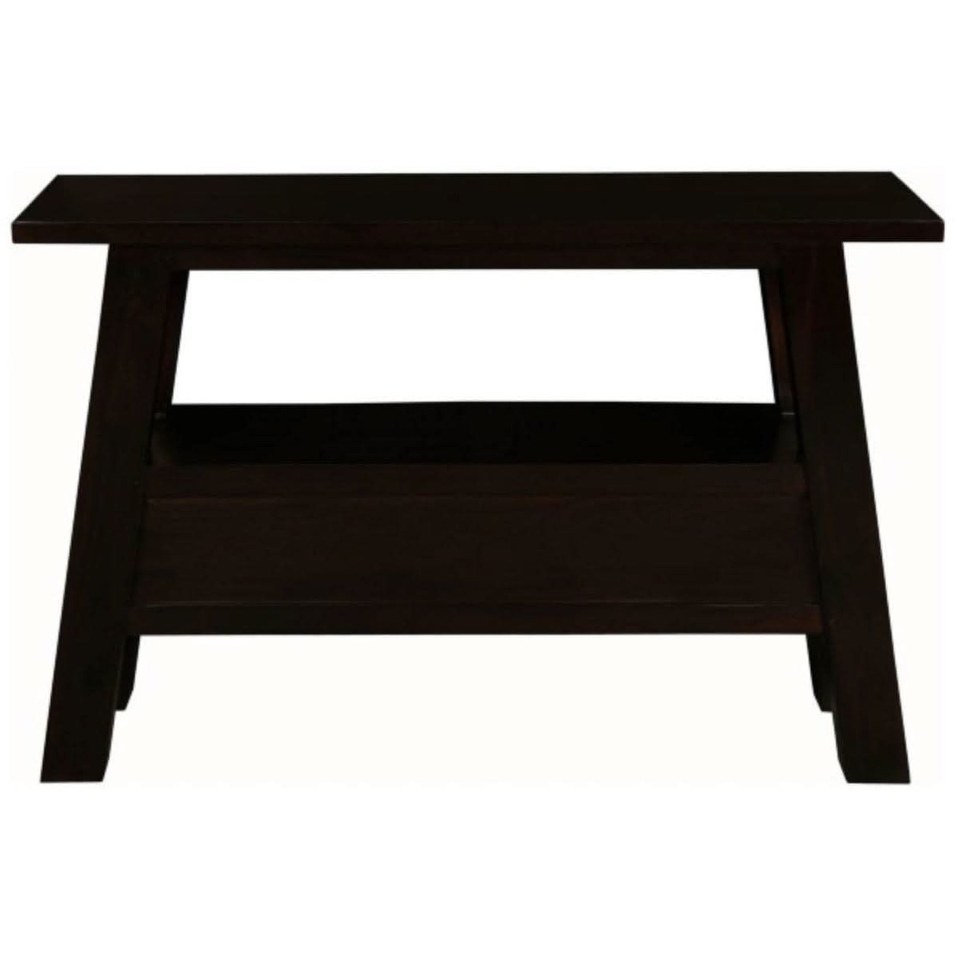 Lorian Solid Mahogany 3-Drawer Console Table / Hall Table in Chocolate - Chocolate Wood