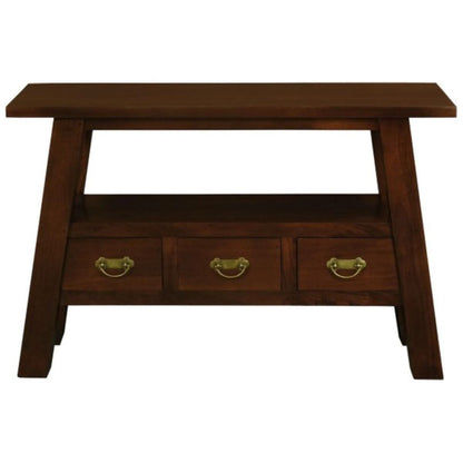 LORIAN SOLID MAHOGANY TIMBER 3 DRAWER CONSOLE TABLE - MAHOGANY - MyChocolateWood