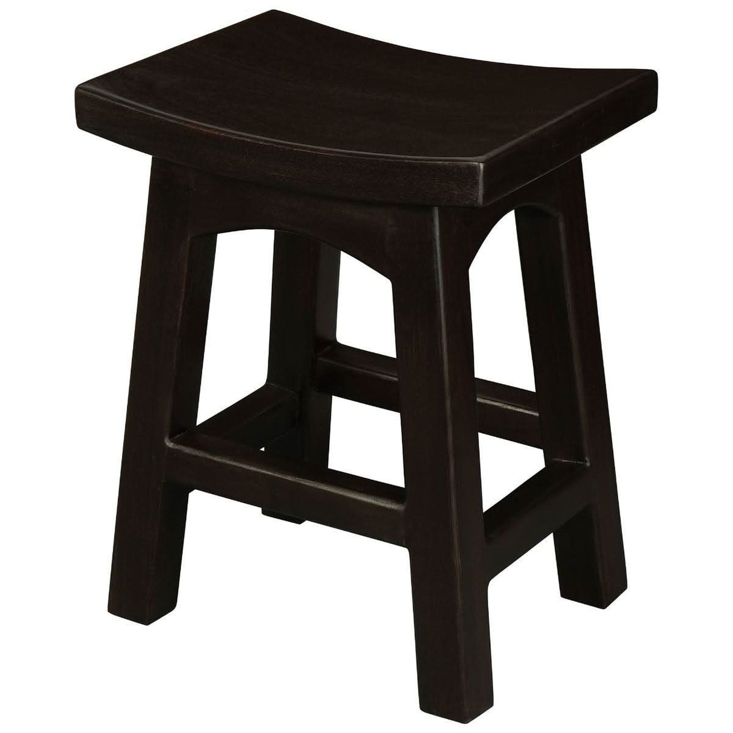 Lorian Solid Mahogany Kitchen / Bar Stool 48cm in Chocolate - Chocolate Wood
