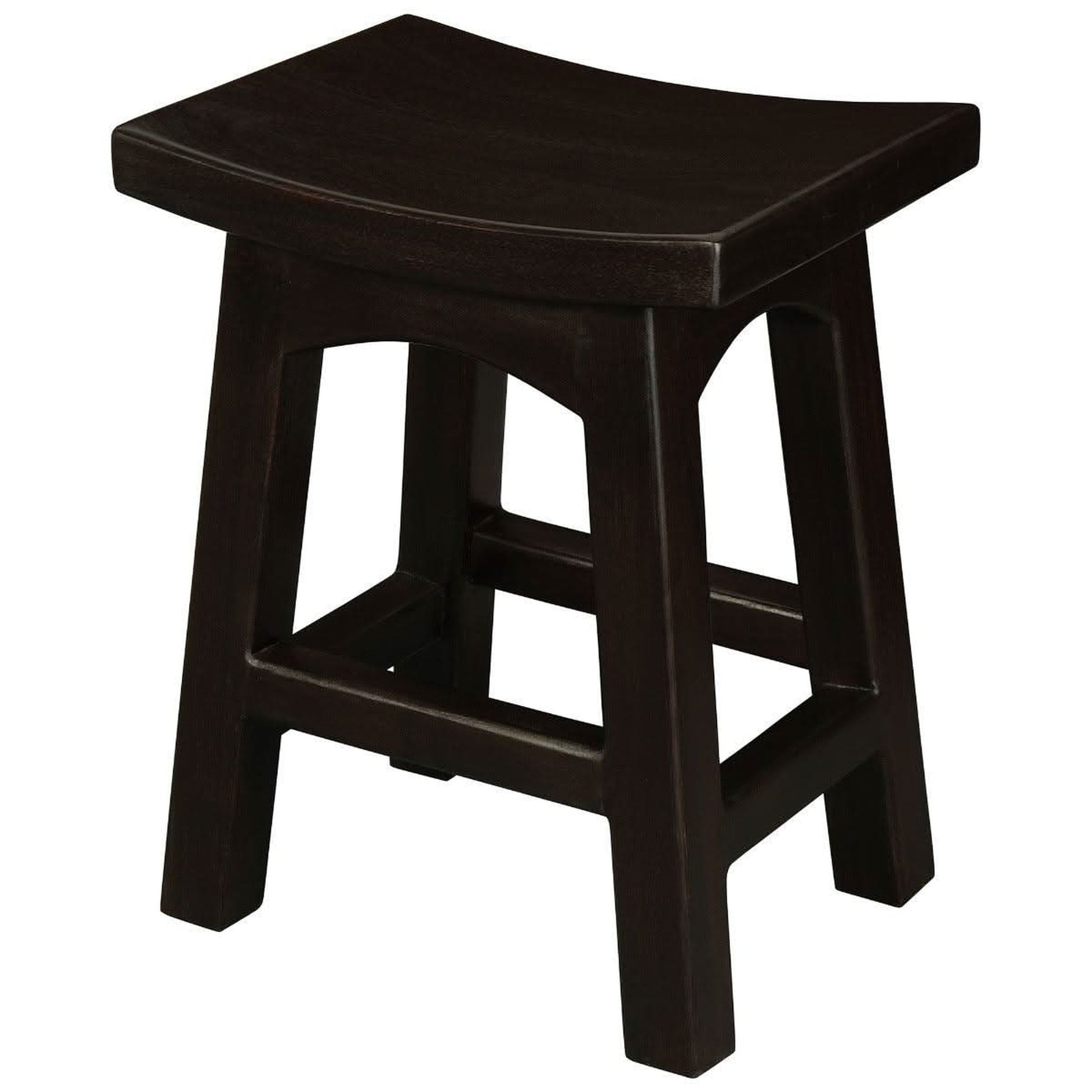 Lorian Solid Mahogany Kitchen / Bar Stool 48cm in Chocolate - Chocolate Wood