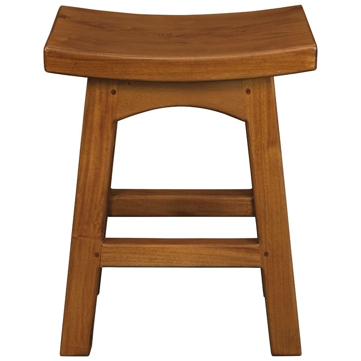 Lorian Solid Mahogany Kitchen / Bar Stool 48cm in Light Pecan - Chocolate Wood
