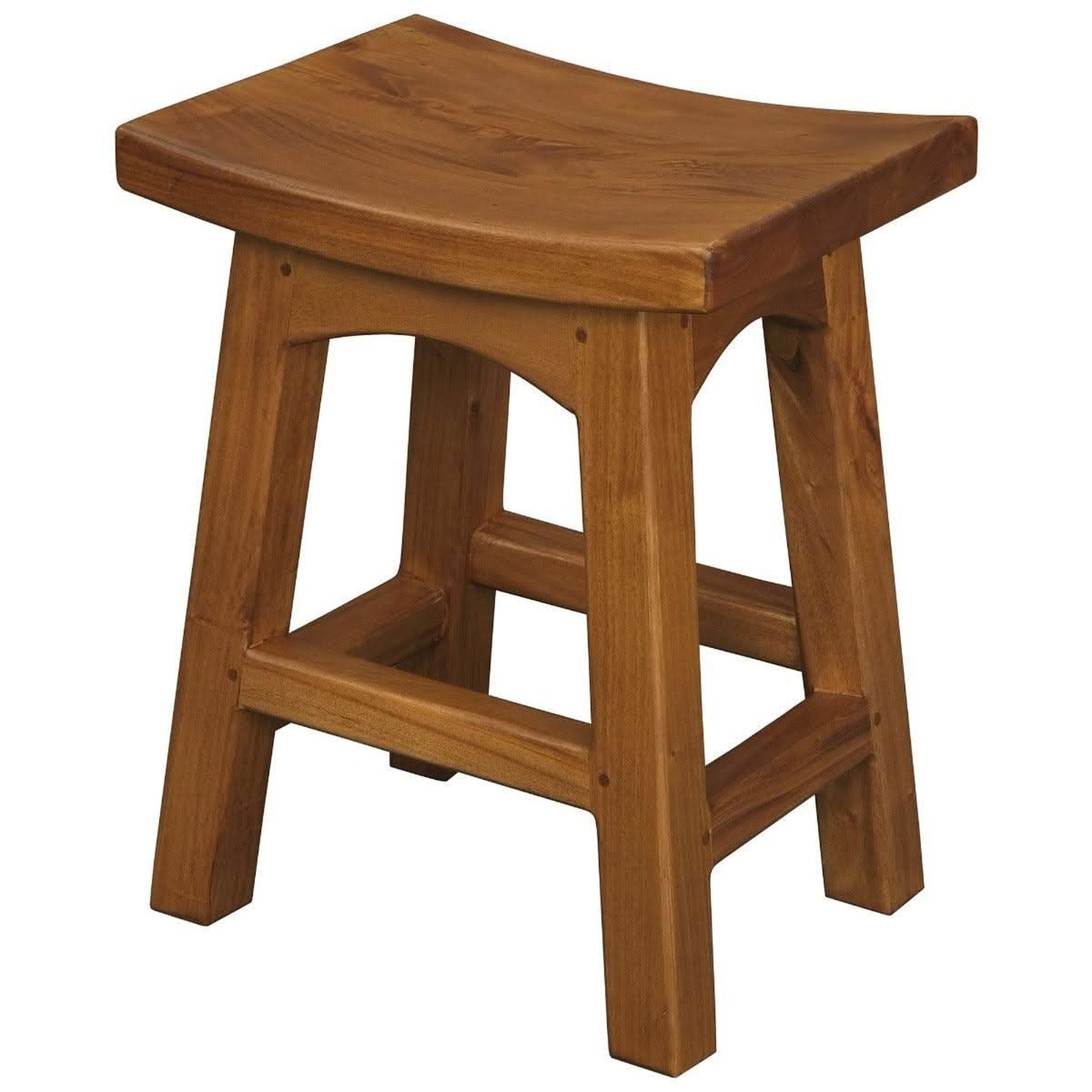 Lorian Solid Mahogany Kitchen / Bar Stool 48cm in Light Pecan - Chocolate Wood