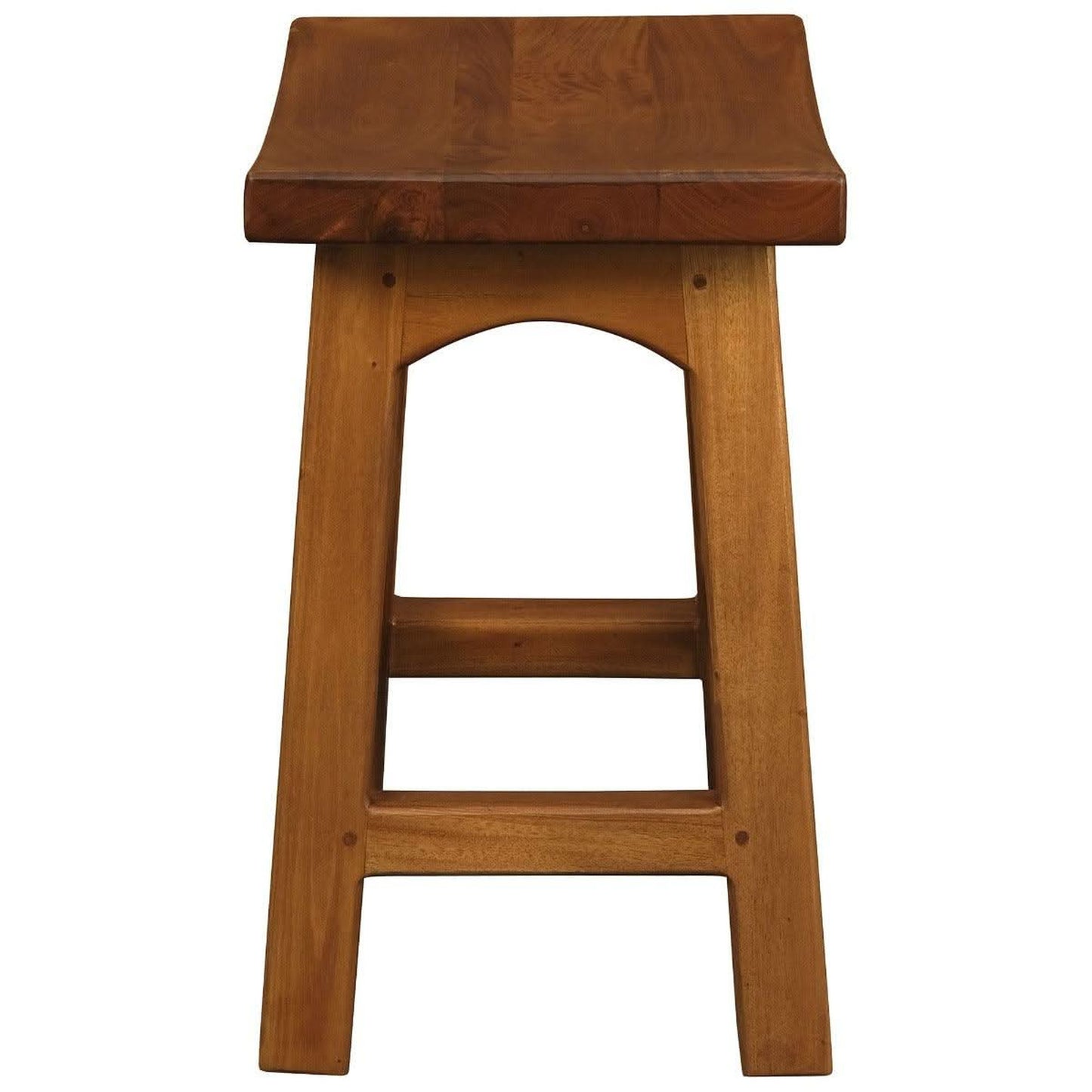 Lorian Solid Mahogany Kitchen / Bar Stool 48cm in Light Pecan - Chocolate Wood