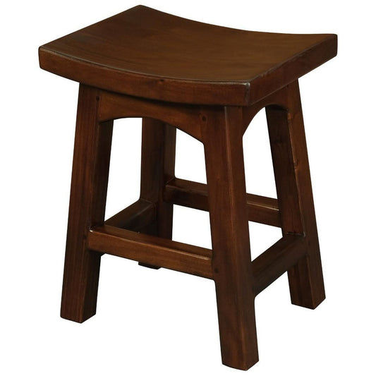LORIAN SOLID MAHOGANY TIMBER KITCHEN/BAR STOOL 48CM HIGH - MAHOGANY