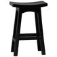 Lorian Solid Mahogany Kitchen / Bar Stool 67cm in Black - Chocolate Wood