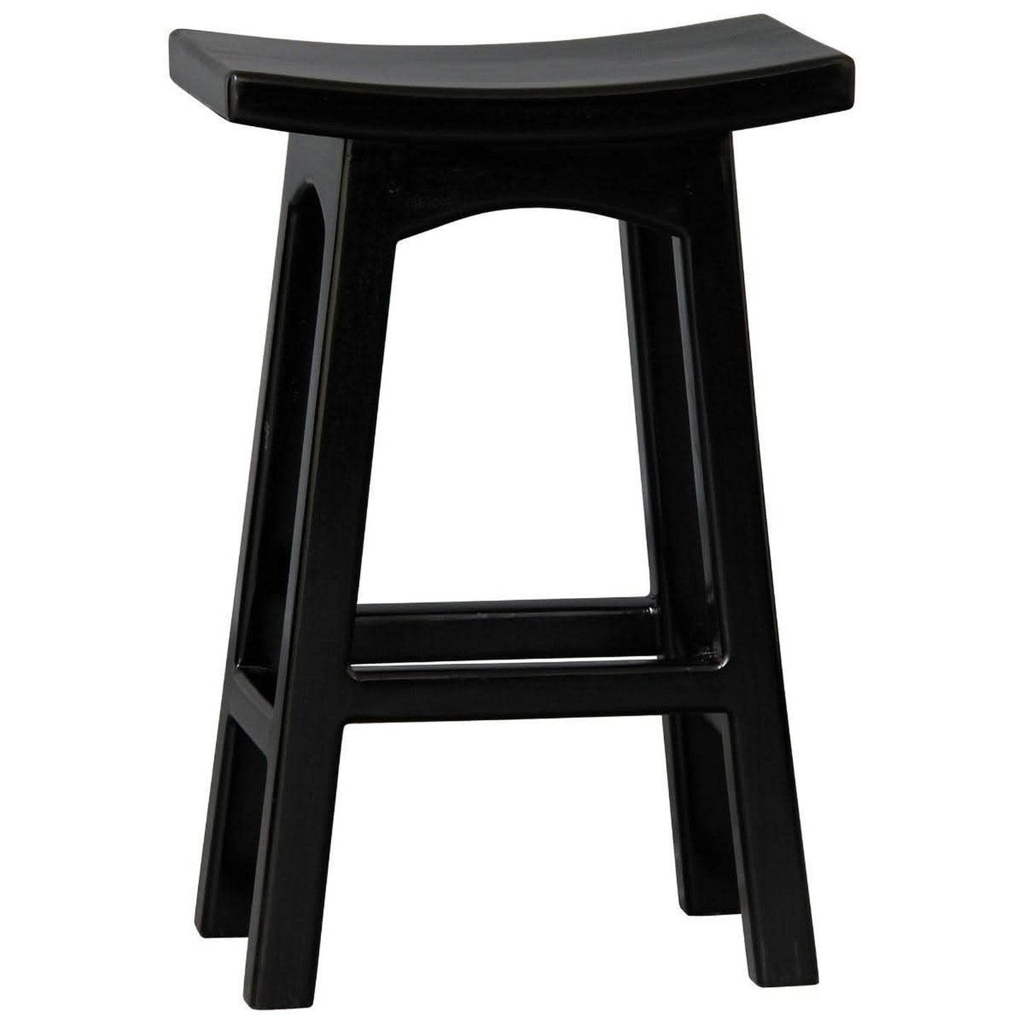 Lorian Solid Mahogany Kitchen / Bar Stool 67cm in Black - Chocolate Wood
