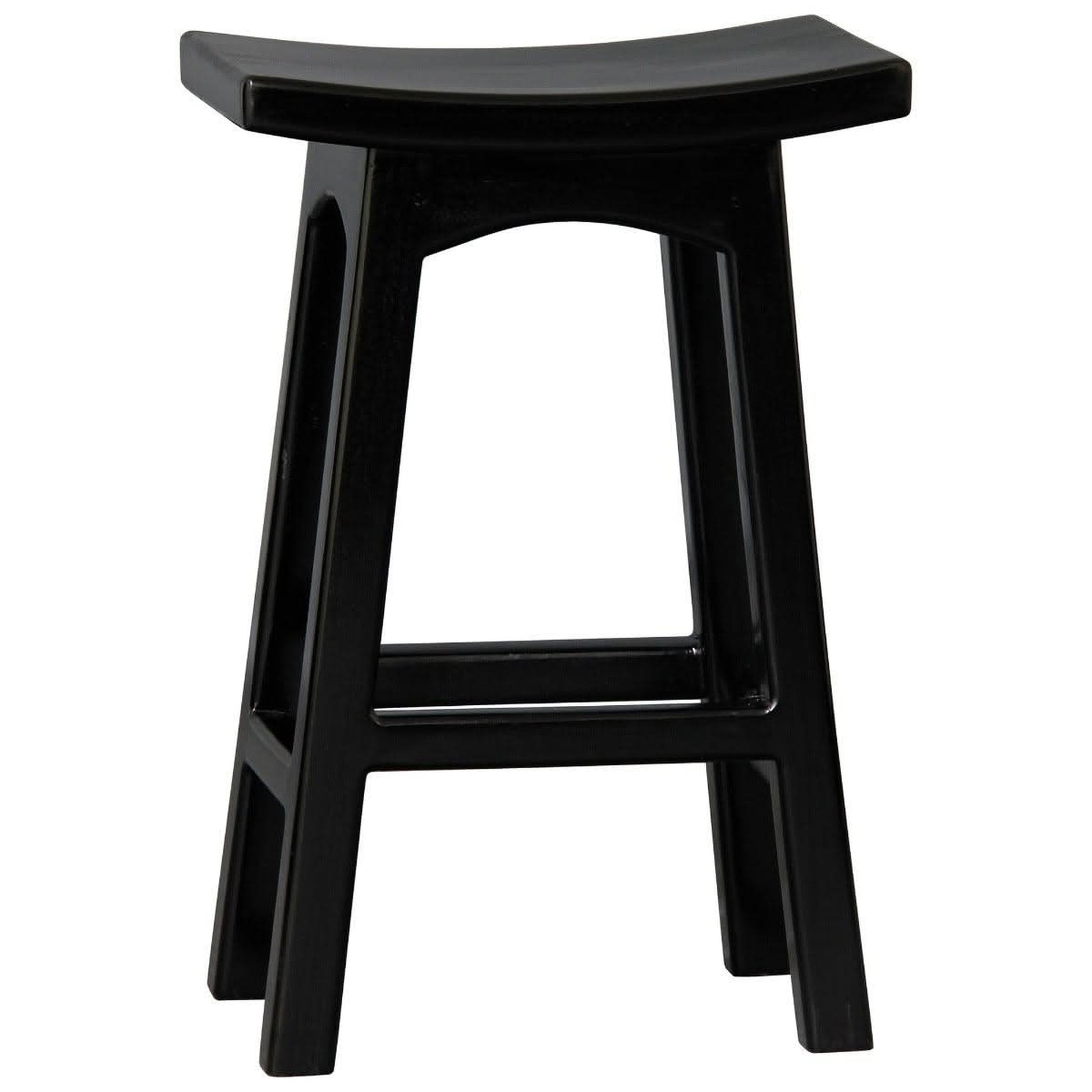 Lorian Solid Mahogany Kitchen / Bar Stool 67cm in Black - Chocolate Wood