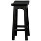 Lorian Solid Mahogany Kitchen / Bar Stool 67cm in Black - Chocolate Wood