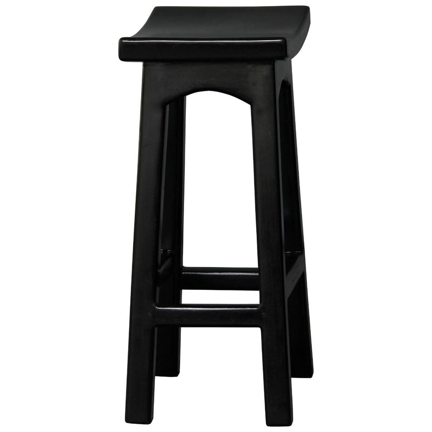 Lorian Solid Mahogany Kitchen / Bar Stool 67cm in Black - Chocolate Wood