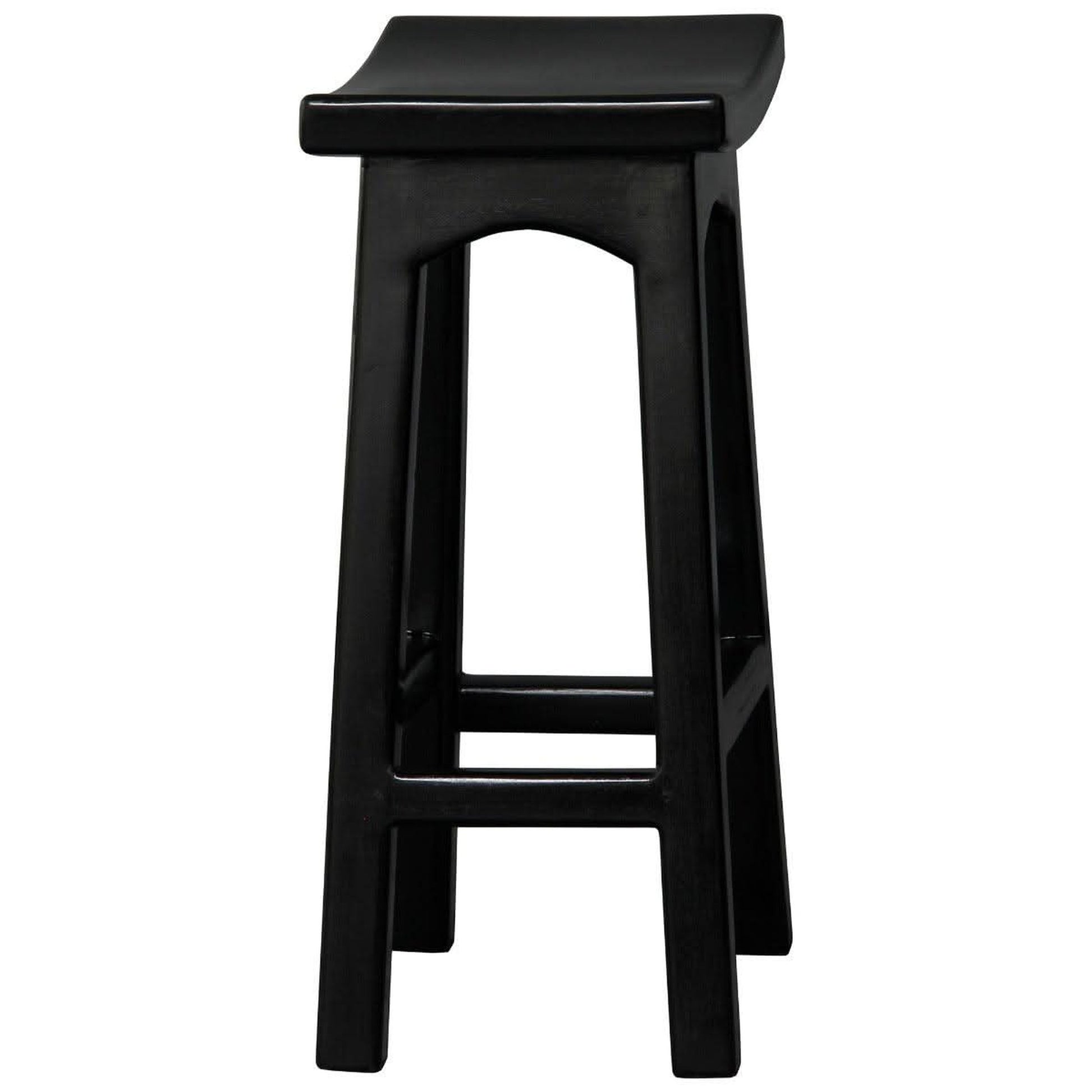 Lorian Solid Mahogany Kitchen / Bar Stool 67cm in Black - Chocolate Wood